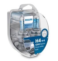 PHILIPS 12342WVUSM - LAMPARA FARO H4 WHITEVISION ULTRA 12V 60/55W P43T-38