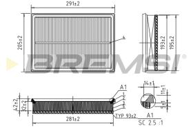 BREMSI FA0622 - FILTRO AIRE C30125/2
