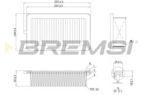 BREMSI FA0555 - FILTRO AIRE NISSAN MICRA V (K14) equivale a MANN  C24057