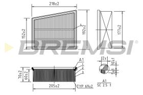 BREMSI FA0586 - FILTRO AIRE C22014