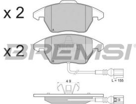 BREMSI BP3103 - PASTILLA DE FRENO DELANTERA AUDI A1