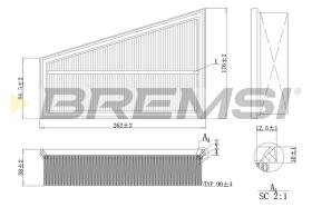 BREMSI FA1197 - FILTRO AIRE MERCEDES CLA (C117)